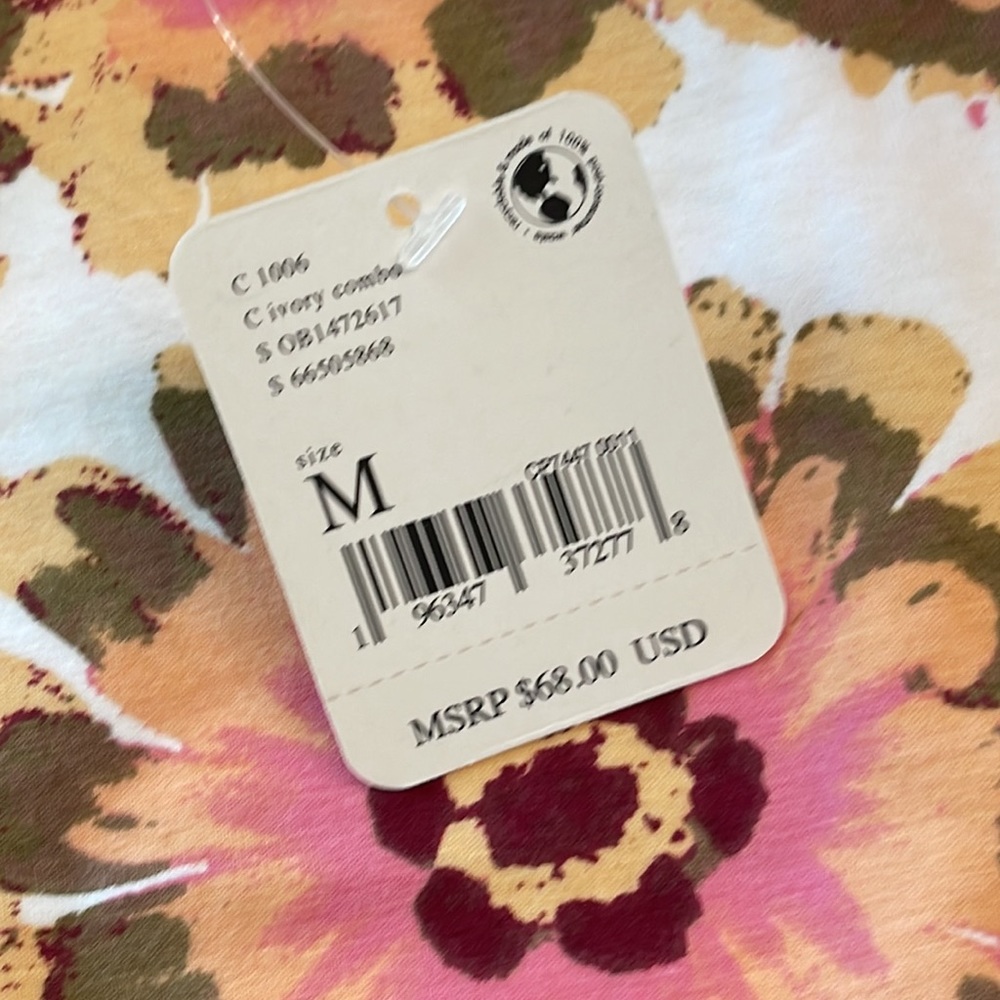 Free People Floral Crop Top Size Medium NWT - Picture 10 of 15